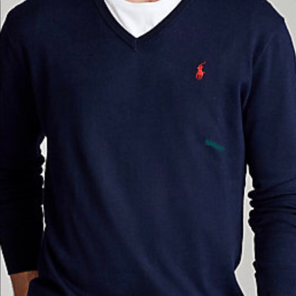 MENS NAVY BLUE XXL RALPH LAUREN V NECK